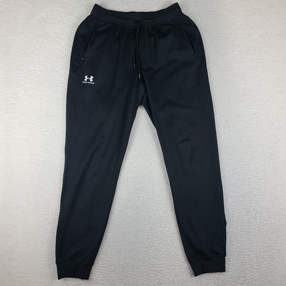 Under Armour Pants Mens Medium Black Loose Coldgear Track Sweatpants Joggers